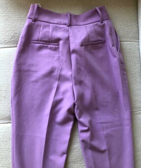 Fialové nohavice s vysokým pásom Zara, S/36, 9.70 E - 4
