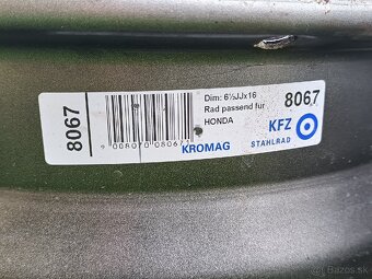 Plechové disky R16 5x114,3 + puklice - 4