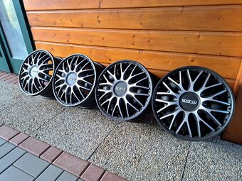 Plechové disky 5x100 R15 + puklice Sparco.. - 4