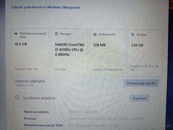 predám Dell Latitude e5570 , Intel core i5 ,16gb ram ,ssd - 4