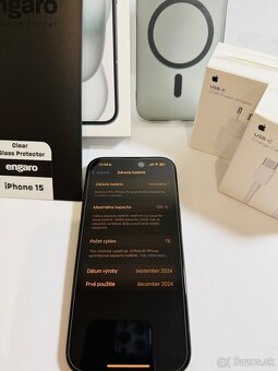 iPhone 15 128 GB Black – TOP stav, 100 % batéria, Alza + App - 4