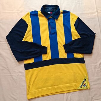 Tommy Hilfiger vintage 90s pruhovaná polokošeľa dlhý rukáv M - 4