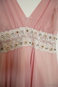Ružové šaty, fialové midi šaty s čipkou, spodnička - 4