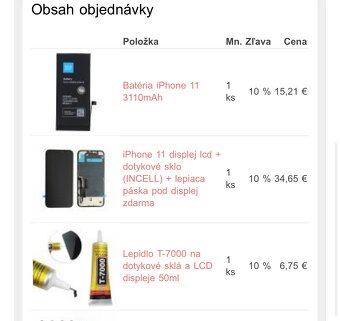 Predam dispej+baterku+lepidlo na lcd na iphone 11 - 4