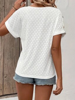 Nové biele elegantné tričko veľ. M/L - 4