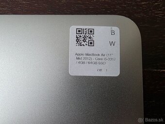 Predám Apple Macbook Air 11 palcový 2012 procesor core i5 - 4