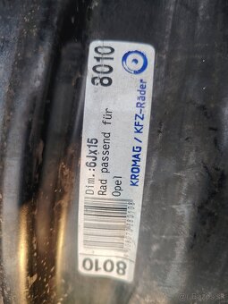 Predám plechové disky R15 5×110 Opel - 4