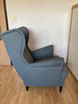 Kreslo z IKEA - STRANDMON N ušiak NORDVALLA tmavosivá - 4
