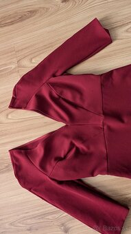 ZARA puzdrové burgundy šaty - 4