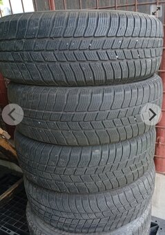Plechové disky 5x100 R15, Zimné Barum 195/65 R15 - 4