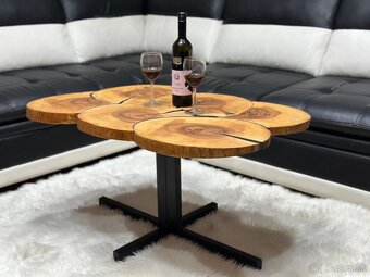 Dizajnový konferenčný stôl – masívny dub & epoxid - 4