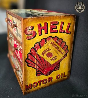 VINTAGE DEKORATÍVNA VITRÍNA SO 6 ZÁSUVKAMI – RETRO ŠTÝL - 4