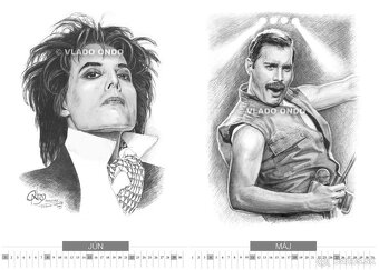 unikátny kreslený kalendár Freddie Mercury Queen - 4