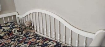 Drevená biela posteľ - jednolôžková - 4