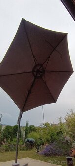 Slnečník Santorini Ø 300cm sivý otočný 360° - 4