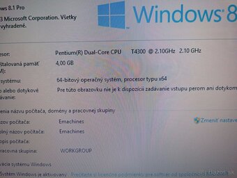 predám notebook ACER EMACHINES E725 , WINDOWS 8 - 4