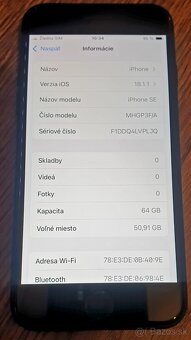 iPhone SE 2020 64 GB čierny pekný stav - 4