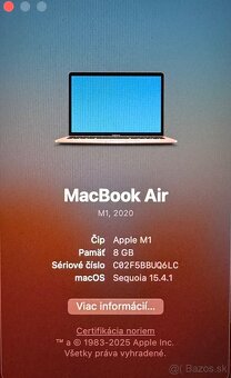 Macbook Air M1 Gold 95% zdravie - 4