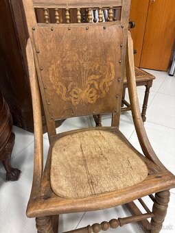 🪑 Vintage hojdacie kreslo z masívu - 4