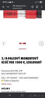 Wurth momentovy kľúč 3/8 5-25N-m 1000V nový - 4