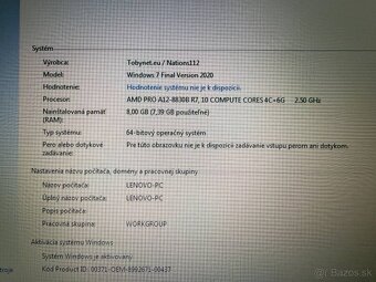Notebook Lenovo A475 / AMD A12 / 8GB RAM / HDD / Windows 7 - 4