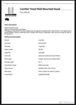 Predám nový odsávač pár COMFEE - 4