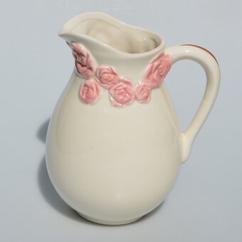 keramická sada z Anglicka - džbán a misa Ruže - 4