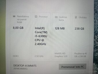 predám Lenovo Thinkpad T460,Intel core i5 ,8gb ram ,ssd - 4