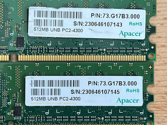 Predám pamäťové moduly DDR2 4GB 2GB 1GB 512MB - 4