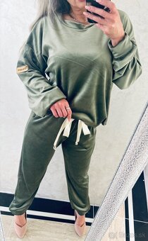 Damska talianska velurova suprava khaki - 4