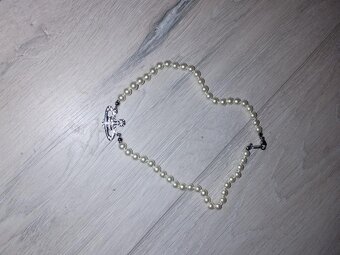 Vivienne westwood strieborný perľový náhrdelník - 4