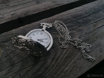 Strieborný vlak vreckové hodiny - 4