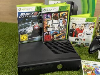 Xbox 360 Slim/E, 1 ovládač, kinect, 7 hier (GTA, NFS, a iné) - 4