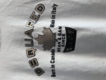 DSQUARED white pánske tricko XL made in italy - 4