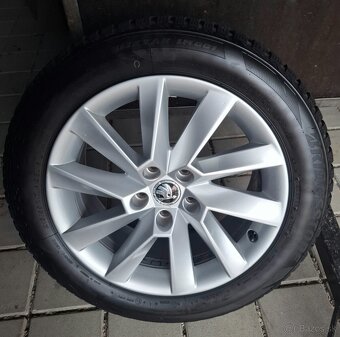 Alu disky 5x112 R17 Škoda Stratos + 215/55 R17 zimné - 4