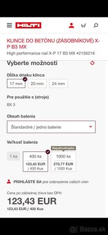 KLINCE DO BETÓNU HILTI (ZÁSOBNÍKOVÉ) X- P17 B3 MX - 4