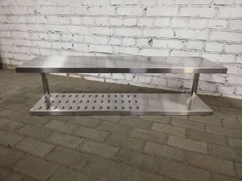 Nerezová nástenná polica dvojposchodová - 4