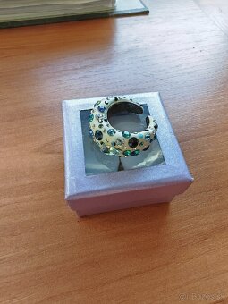 Predám strieborny home made prsteň so Swarovski kryštálmi - 4