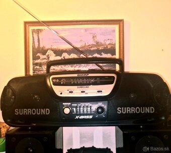 X-BAS prenosné rádio Sharp SURROUND sieť 12v 230v Batérie - 4