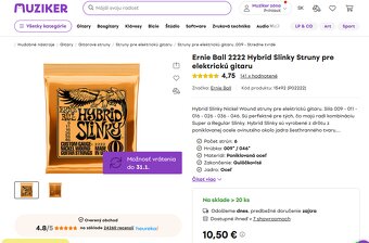 Struny na elektrickú gitaru - 4