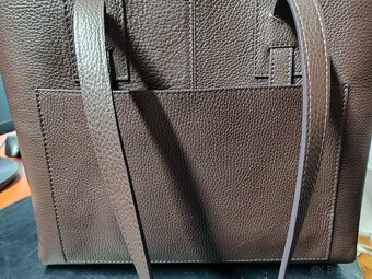 Tmavohnedá koženná kabelka - 4