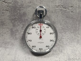 Vojenské krásné dělostřelecké švýcarské stopky Lemania. - 4