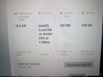 predám Dell Latitude 5410 , Intel core i5 ,16gb ram ,, ssd - 4