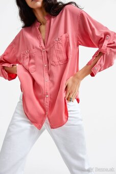 Krásna lososová blúzka ZARA -veľ. S - 4