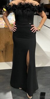 Dámske slávnostne saty s pierkami - 4