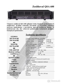 PREDANÉ - Výkonový zosilňovač QSA 600 - 4