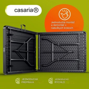 Skladací stôl antracit 183x75x73cm - 4