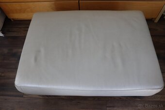 Sivobéžová veľká kožená taburetka Phase - 4