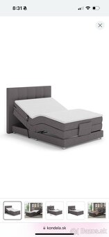 Elektrická polohovacia posteľ, boxspring, sivá, 120x200 - 4