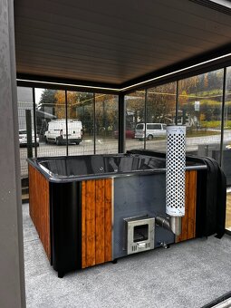 Kúpacia kaďa na drevo – luxusná, s integrovanou pieckou - 4